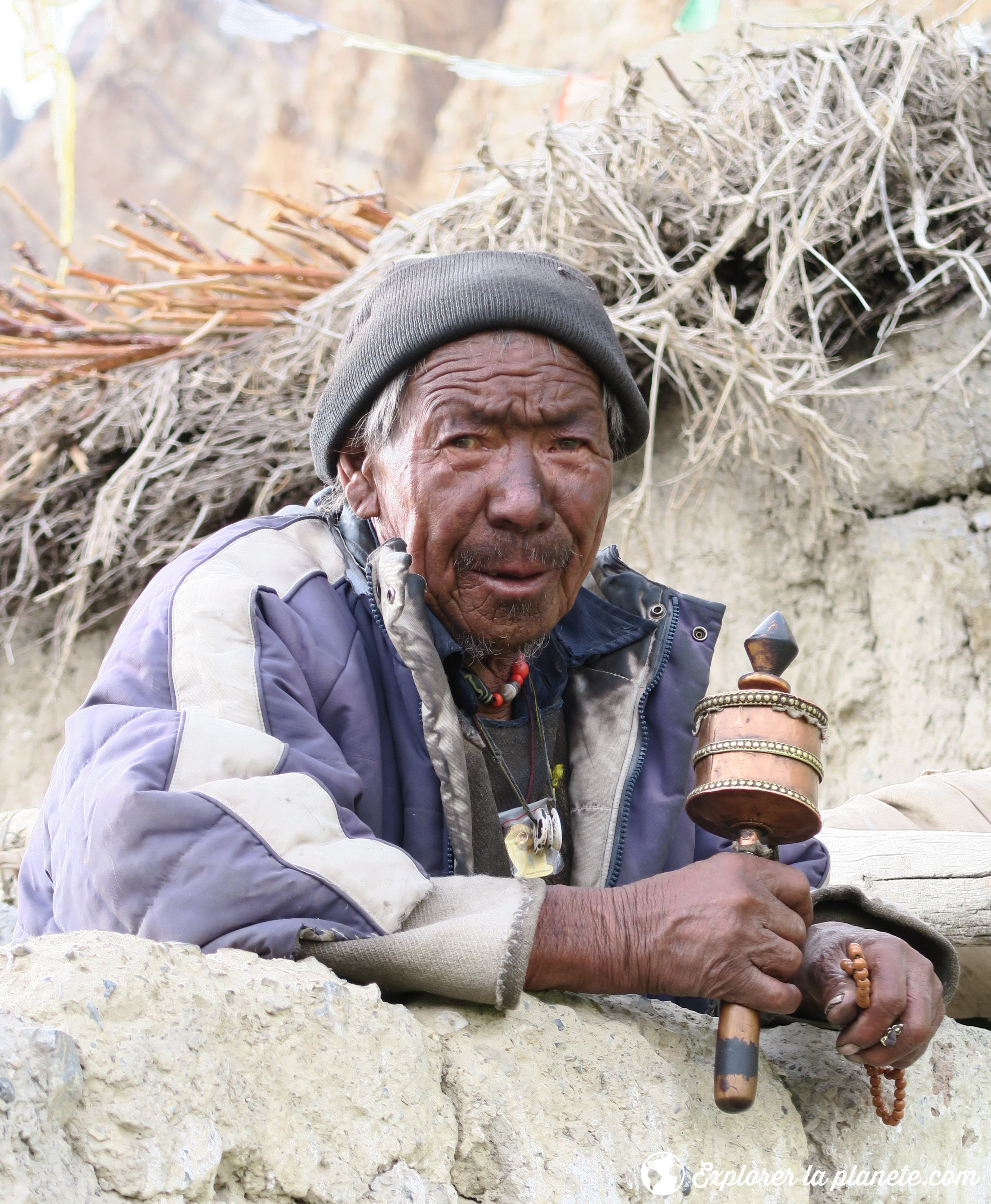 Grande traversee du Zanskar - Homme avec moulin à prière