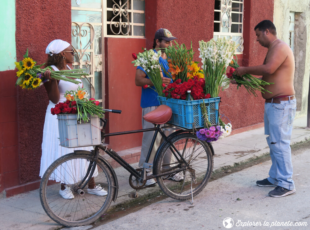 Un fleuriste dans les rues de La Havane.