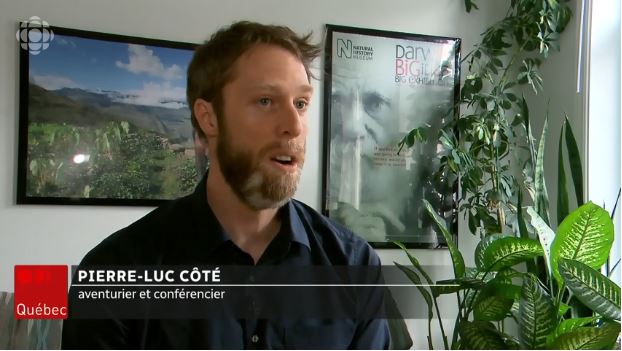 Pierre-Luc Cote en entrevue au téléjournal de Radio-Canada pour Explorer la planète