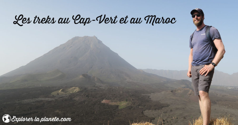 Publicité pour une conférence sur un voyage au Cap-Vert et au Maroc. Je suis devant le Pico Fogo.